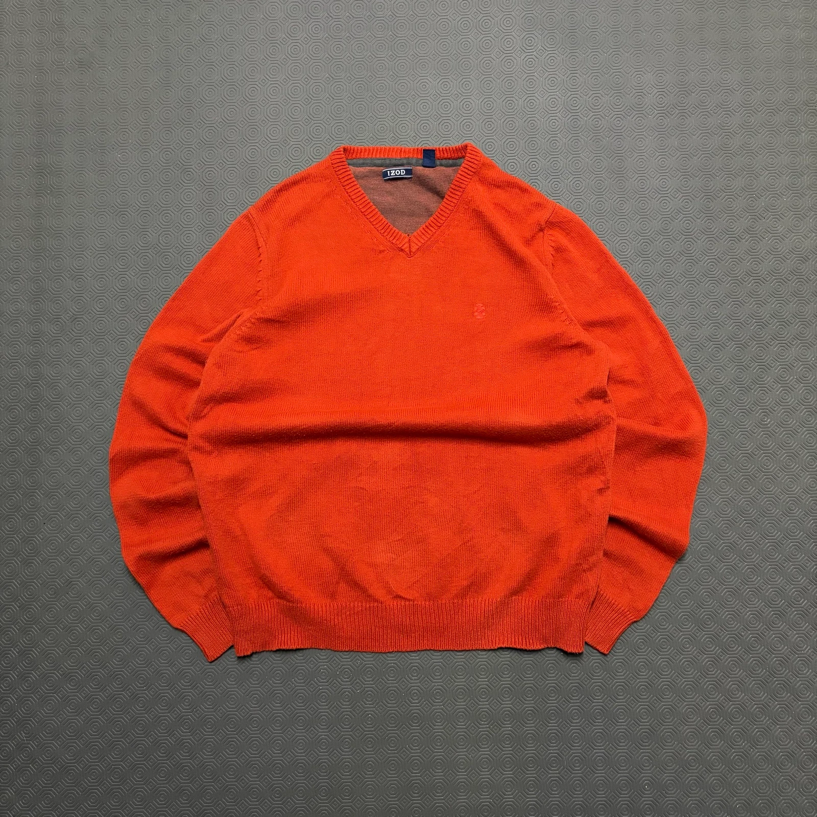 Camisola Knitwear IZOD Malha Laranja em V M 